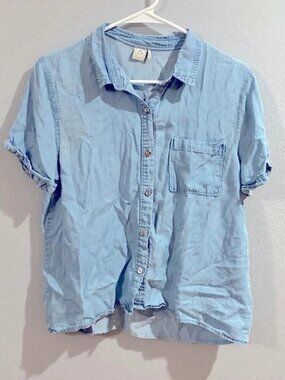 Boxy Button Down Short Sleeve Shirt